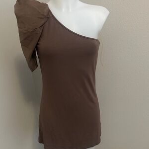Forever 21 Cocoa Knit One-Shoulder Top
